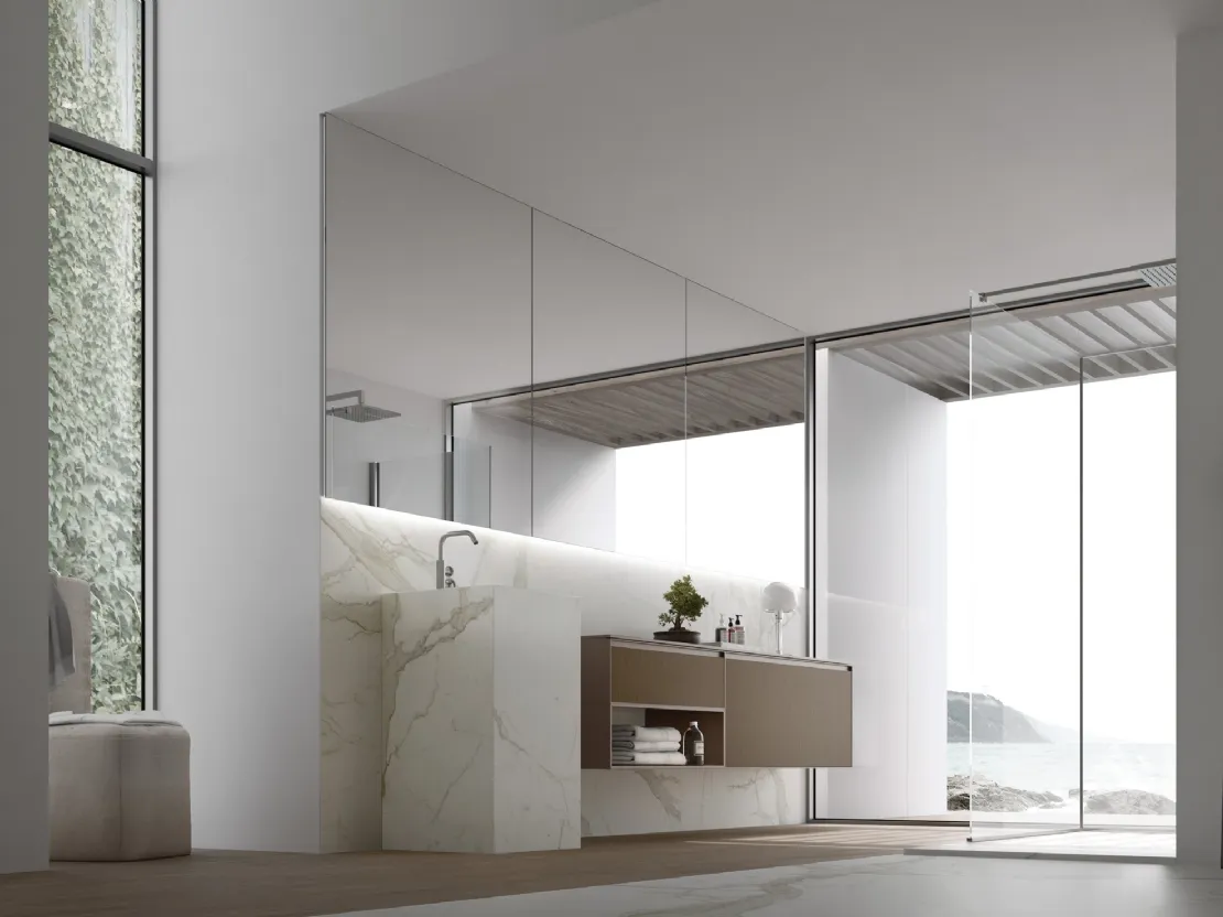 Lavabo monolite Free in marmo di Arcom