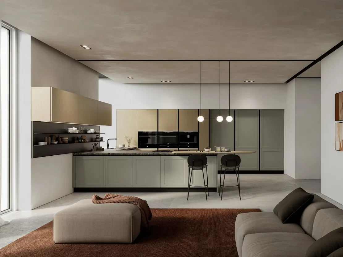 Cucina Moderna con penisola Meg 03 di Arredo3